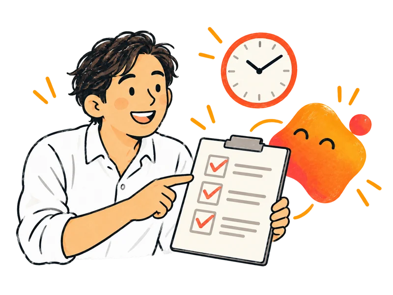 AIの右腕と、仕事と時間のチェックリストを確認する社長